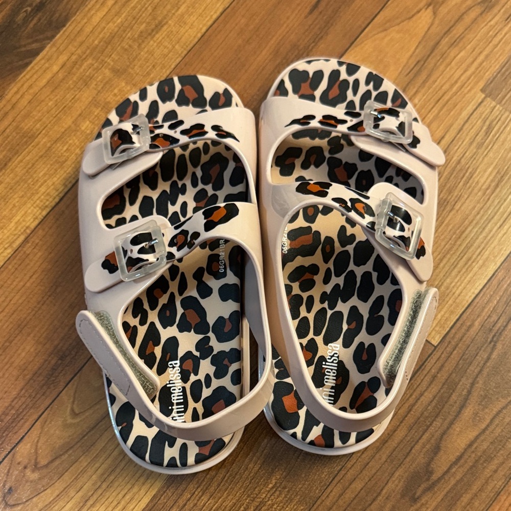 Mini Melissa Kids Sandals - Pink Leopard size 12 USA